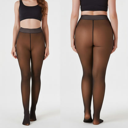 Warm Sheer Tights with Skin-Tone Effect – Winter Thermal Pantyhose