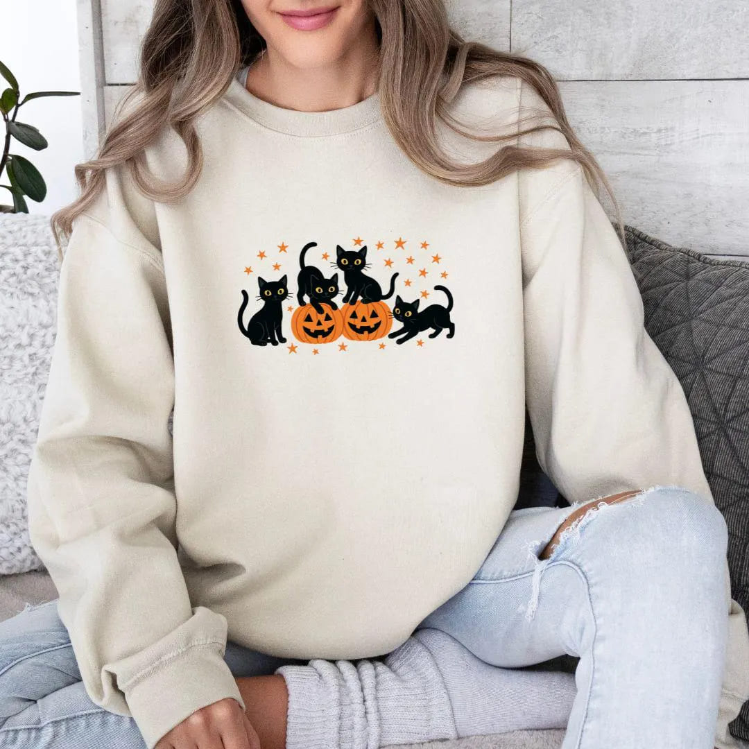 halloween embroidered sweatshirt