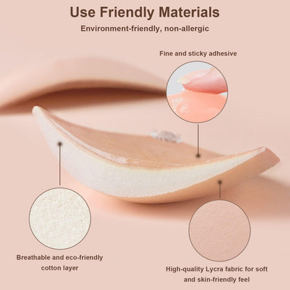 Strapless Sticky Bra Invisible Sticky Boobs Silicone Adhesive Bra Backless Pushup Lift Bra Beige