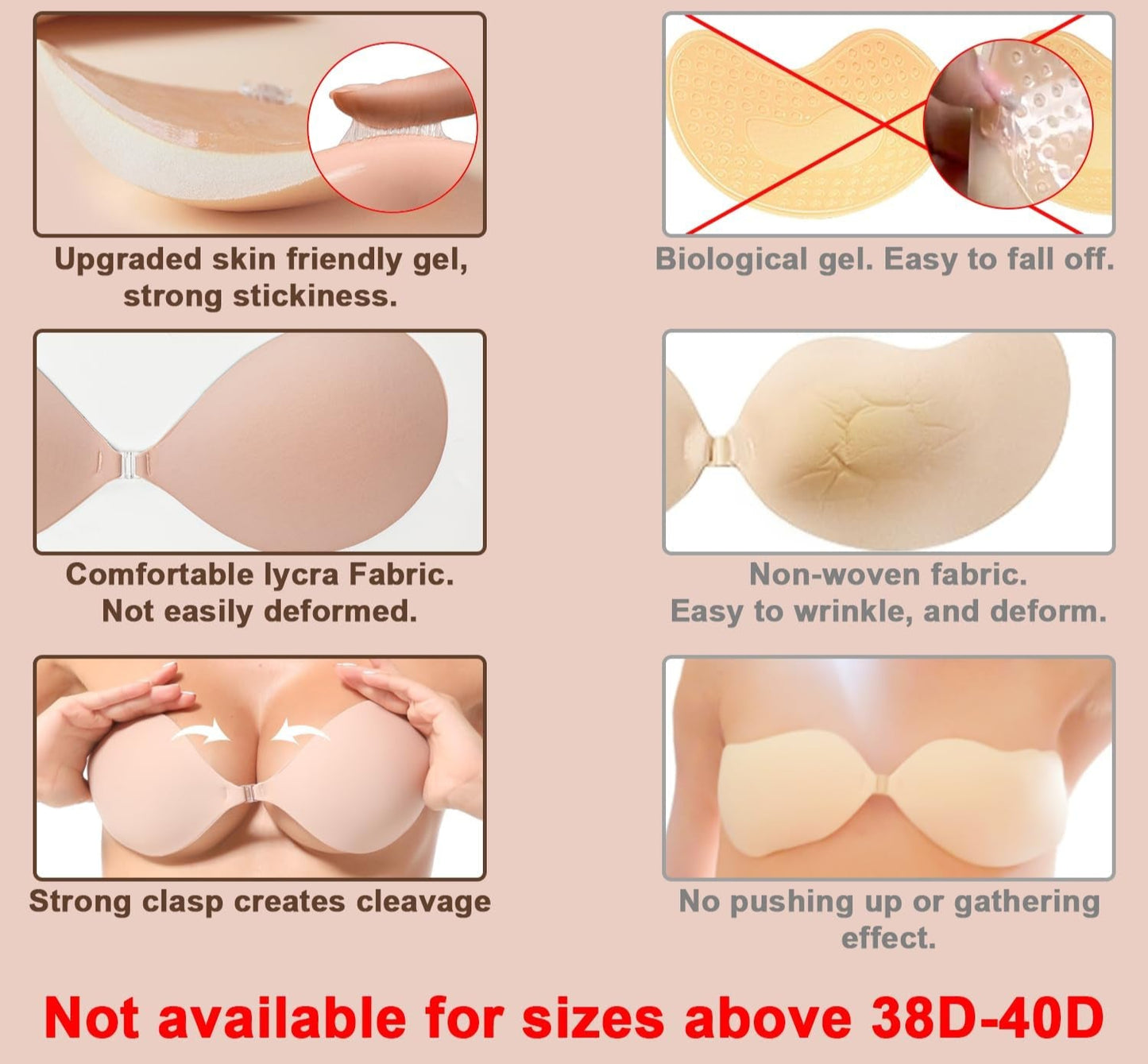 strapless sticky bra invisible sticky boobs silicone adhesive bra backless pushup lift bra beige