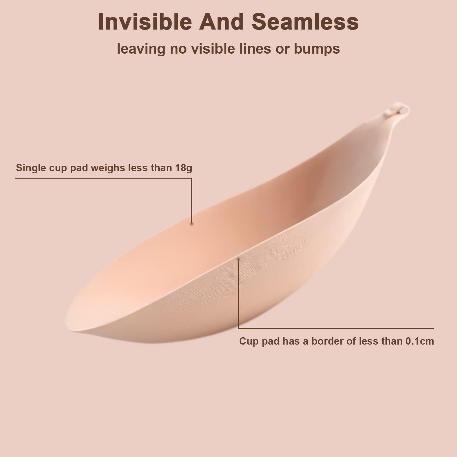 Strapless Sticky Bra Invisible Sticky Boobs Silicone Adhesive Bra Backless Pushup Lift Bra Beige
